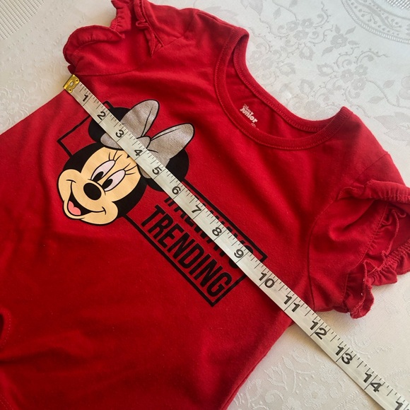 Disney Junior Minnie Graphic Red T-Shirt Girls Size 6 Short Sleeves Front Tie-Up - Picture 8 of 15